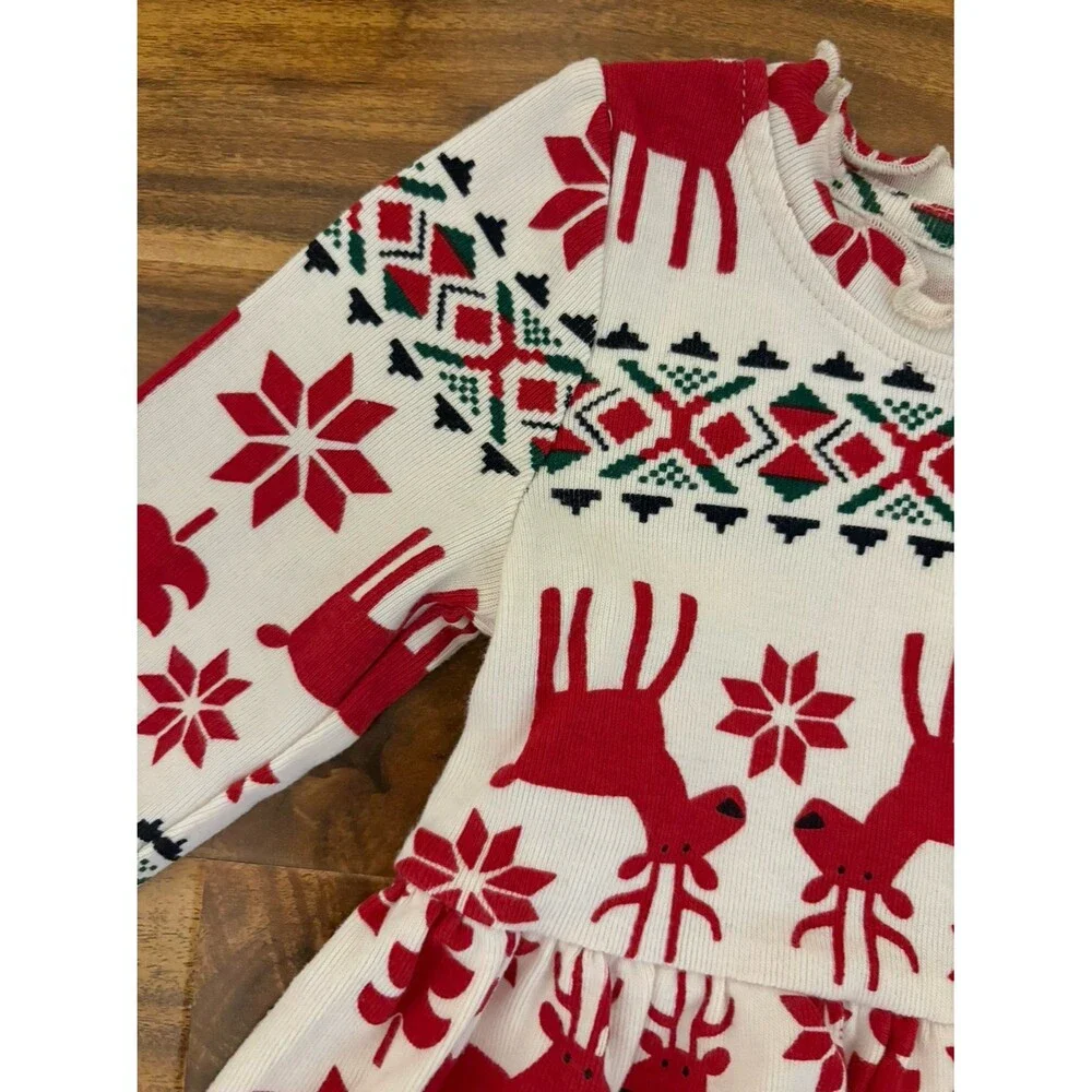 Hanna Andersson Holiday Dress, Reindeer Print, Size 3T